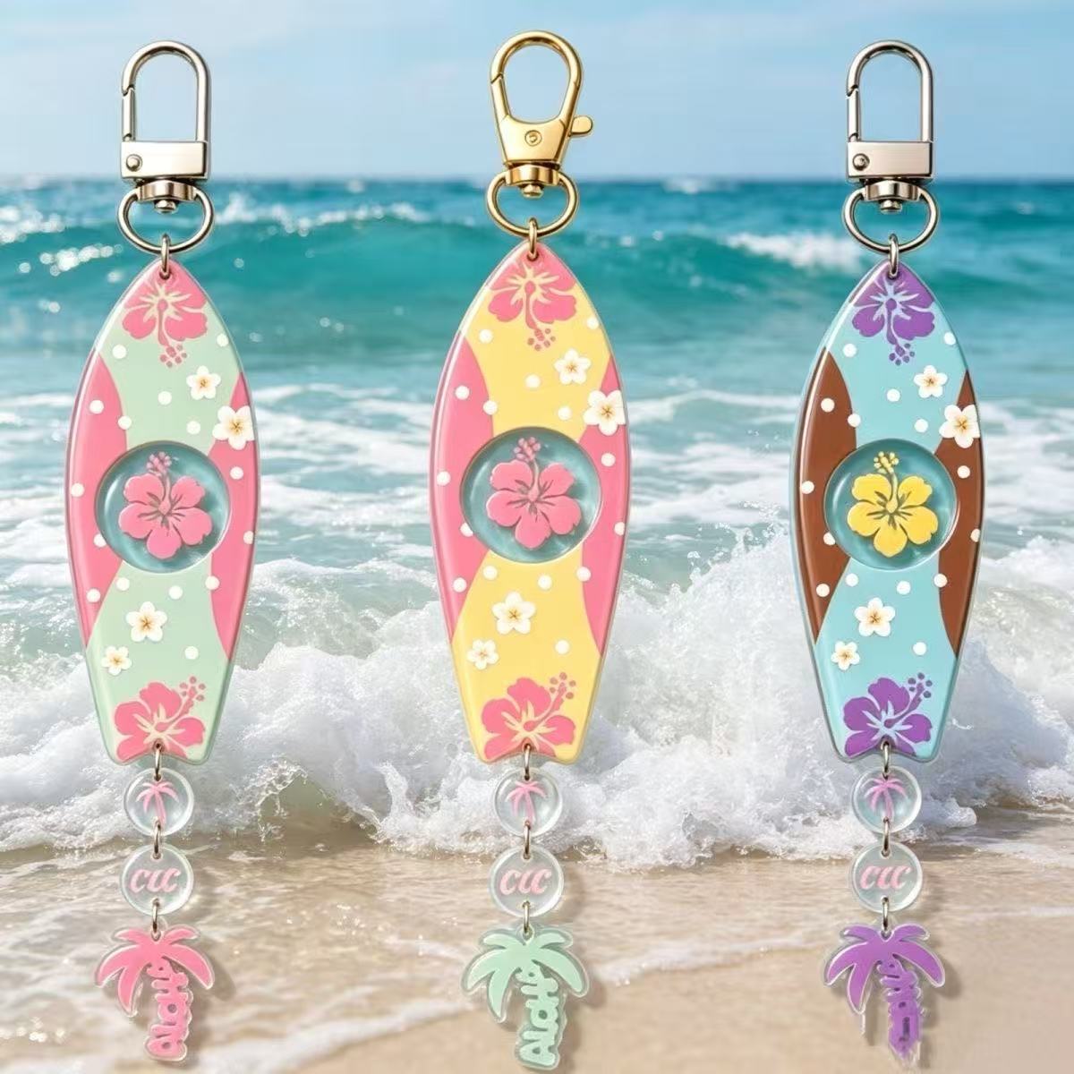 Supply Florist - Hawaii Sörf Tahtası Şeklinde Akrilik Anahtarlık